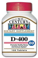 21st Century Vitamin D 400IU Tablets 100 Count (2 Pack)