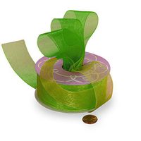 2 1/2" X 25 Yards Lime Green Shimmer Sheer Organza Ribbon