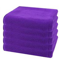 5PCS/Set Microfiber Cleaning Cloth, Square Water Absorption Kitchen Car Cleaning Towel, Health Household Home Kitchen All-Purpose Household, Highly Absorbent for Kitchen, Car, Windows (Purple)
