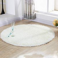 Shaggy Floor Carpet, Anti-Slip Luxury Artificial Wool Soft Plush Fluffy Round Area Rugs for Girl Kids Room Bedroom Living Room Home Decor