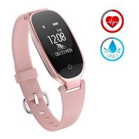AsDlg Fitness Tracker, Women Smart Fitness Watch, IP67 Waterproof Heart Rate Monitor Smart Bracelet Smart Bracelet with Health Sleep Activity Tracker Pedometer for Smartphone (Color : Pink)