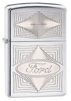 Zippo Ford Lighter, High Polish Chrome
