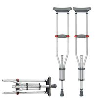Aluminum Underarm Crutches Can Be Adjusted to Height Anti-Skid Shock Absorption for Elderly Disabled Thickened Walking Stick Walker 1 Pair