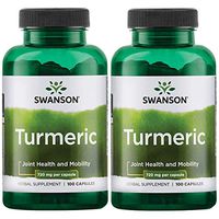 Swanson Turmeric Curcumin Antioxidant Joint Health Cardiovascular Liver Detox Mood and Memory Support Supplement Curcuma Longa (Rhizome) 1.44 Grams (1440 mg) 100 Capsules (2 Pack)