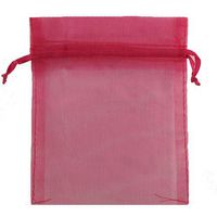12x Organza Gift Bags for Weddings & Party Favors - approx 4X5 inch - FUSCHIA