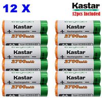 Kastar AA (12-Pack) Ni-MH 2700mAh Super High-Capacity Rechargeable Batteries Pre-Charged.