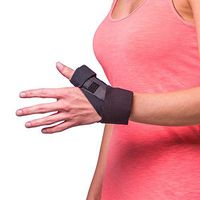 BraceAbility Skier's and Gamer's CMC Thumb Brace - Soft Neoprene Broken Thumb Cast Sling Guard for Texting, Mommy Thumb Pain Support, and Ligament Injury Treatment (Fits Right or Left Hand)