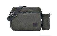 Canvas Messenger Travel Purse Multifunction Versatile Crossbody Bag Messenger Shoulder Bag for College School Change Packet with Small Water Bag Grey