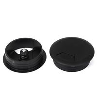 uxcell 50mm Computer Desk Hole Cover Grommet Table Cable Tidy Black 2pcs