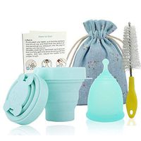 SPEQUIX Women Reusable Female Silicone Menstrual Cup FDA Feminine Period Soft Hygiene Cup w/ 1 Pc Cute Rabbit Sterilized Cup (Small)