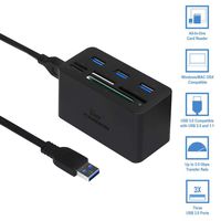 Kingwin Combo USB HUB Adapter w/Memory Card Reader Writer & USB 3.0 HUB Power Bank - Supports High Speed SD MS Micro M2 CF Card Reader for MacBook, Laptop, Desktop - Includes USB Cable 5 Gbps Speed