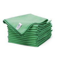 Buff Microfiber Cleaning Cloth | Green (12 Pack) | Size 16" x 16" | All Purpose Microfiber Towels - Clean, Dust, Polish, Scrub, Absorbent