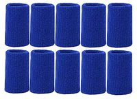 VNDEFUL 10 Pieces Blue Finger Sleeves Sports Elastic Finger Sleeve Support Protector for Volleyball Basketball Badminton Baseball Tennis Boating Gym