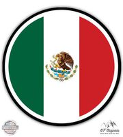 GT Graphics Mexico Flag - 3" Vinyl Sticker - for Car Laptop I-Pad Phone Helmet Hard Hat - Waterproof Decal