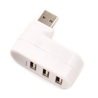 TOOGOO for Laptop for PC Hub USB Rotate Splitter Mini Adapter 3 Ports White