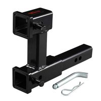 Towever 84131P Trailer 2 inches Dual Hitch Receiver Adapter Extender for Towing and Riser for Bicycle Rack, Extra Long Towing Accessories with Pin and Clip