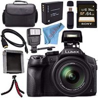 Panasonic Lumix DMC-FZ300 DMC-FZ300K Digital Camera + DMW-BLC12 Lithium Ion Battery + Sony 32GB SDHC Card + Case + Tripod + Micro HDMI Cable + Memory Card Wallet + Flash Bundle