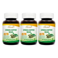 Lovita Green Coffee Bean Extract 1600mg, 4:1 Extract, 50% chlorogenic Acid, 60 Capsules (Pack of 3)