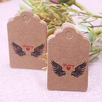 OBELLA BOUTIQUE New made with heart DIY pretty jewelry tag paper gift hang tag 3x5cm'' Scallop 100 pcs/lot white tag