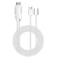 JPOQW USB to HDMI Cable Adapter for iPhone XS Max 2 in1 HD 1080P Adapter Cable Cord (White)