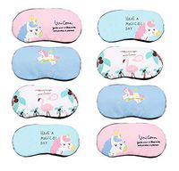 8Pcs Flamingo Unicorn Sleep Mask for Girls Party Favors Sleep Eye Mask Lightweight Blindfold Soft Eyeshade Eye Cover for Kids Girls Men Women Home Sleeping Traveling