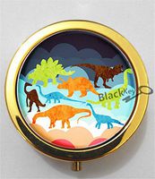 BlackKey Dinosaur Silhouette 3-Compartment Decorative Pocket Gift Box Case Organizer for Pill, Color 2 -2279