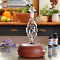 Aromatherapy Diffuser - Professional Grade - Wood and Glass (Orbis Nox Vitis), Premium, Essential Oil Diffuser, Nebulizer, Nebulizing Machine, Waterless