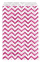200 pcs Pink Chevron Paper Gift Bags Shopping Sales Tote Bags 6" x 9" Zig Zag Design-Caddy Bay Collection