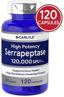 Serrapeptase 120000 SPU | 120 Capsules | Supports Sinus Health | Gluten Free Enzyme Supplement | by Carlyle