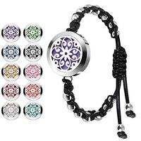 Maromalife Essential Oil Diffuser Bracelet, Adjustable Handmade Woven Wristband with 316L Stainless Steel Bead Aromatherapy Bracelet for Men/Women