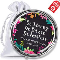 Pill Box Case with Design. 3 Compartments. 3 Times A Day Organizer for Vitamins Supplements Medication Storage. Portable for Purse & Pockets. Travel Essentials. Bible Verse