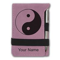 Mini Notepad, Yin Yang, Personalized Engraving Included (Pink)