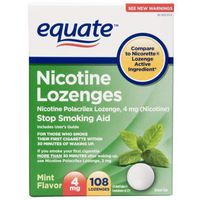 Pack of 2 - Equate Nicotine Mint Flavor Lozenge, Stop Smoking Aid 4 mg,108 ct