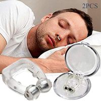 hqsf 2 Pieces Mini Silicone Magnetic Anti Snore Comfortable Sleep Sleeping Aid Transparent Silicone Stop Snoring Device Nose Clip Tools Professional Relieve Snore