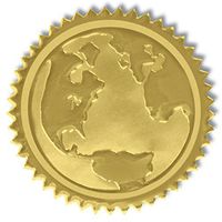 Deluxe Embossed Globe Gold Foil Certificate Seals, Self Adhesive, 102 Count