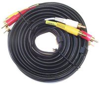 Black Point Products BA-126 Gold 25-Foot Stereo Dubbing Cable with Triple RCA Plugs