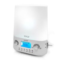 Pyle Bluetooth Radio Alarm Clock - Built-in Speakers Time Date Display LED Light Lamp Sunrise Sunset Deep Sleep, Relaxation, Meditation Includes Power Adapter - PILCR34BT_0