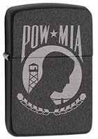 Zippo 1941 Replica Pow Mia Black Crackle Pocket Lighter