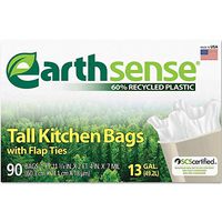 Webster Earthsense Recycled Can Liners, 13 Gallons, White, 90 Bags/Box (GES6K90) - Pack of 2