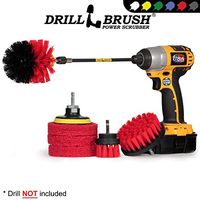 Drillbrush - Rotary Drill Brush Cordless Scrubber - Concrete Deck Cleaner - Brick Cleaner - Marble Brush - Cordless Scrub Brush - Bathroom Cleaner Pads - Marble Shower Cleaner - Bathtub Stain Cleaner