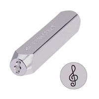 BENECREAT 6mm 1/4" Music Note Metal Design Stamps Punch Stamping Tool - Electroplated Hard Carbon Steel Tools to Stamp/Punch Metal, Jewelry, Leather, Wood