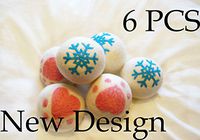New Design Organic 6XL Wool Dryer Balls All Natural Reusable Handmade 6 Pack with Cotton Bag (Pink Paw)