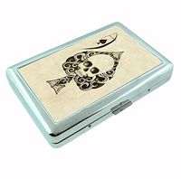 Ace of Spades R1 Hip Silver Cigarette Case Id Holder Metal Wallet 4" X 2.75" RFID Protection