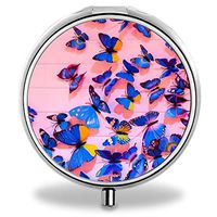 IMLONE Pill Organizer- Sliver Weekly Pill Boxes with 3 Components and Mirror for Travelling and Daily Needs,Compartments to Hold Vitamins, Cod Liver Oil, Supplements and Medication