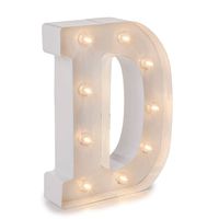Darice White Metal Marquee Letter - D - 9.87" Tall, White Finish