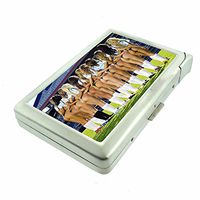 Argentina Pin Up Girls South America D6 Cigarette Case Lighter Smoking King Size Cigarettes Silver Metal Wallet 4" X 2.75" RFID Protection