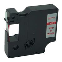 QPMY 1 Pack Compatible for DYMO D1 Standard Label Tape 3/8" x 23' 9mm x 7m 40915 S0720700 (Red on White)