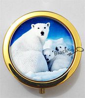 BlackKey Polar Bear 3-Compartment Decorative Pocket Gift Box Case Organizer for Pill, Color 2 -2266