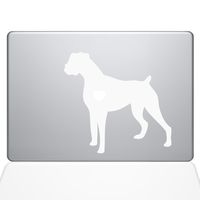 The Decal Guru I Love My Boxer Dog Decal Vinyl Sticker, 11" MacBook Air, White (1481-MAC-11A-W)