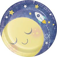 Creative Converting 321806 96 Count Sturdy Style Dessert Plates, To the Moon and Back